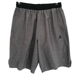 Adidas Mens Unlined Gray Athletic Shorts Zipper Pocket Gym‎ Workout Casual MD